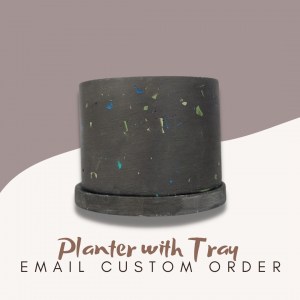 Planter with tray dark